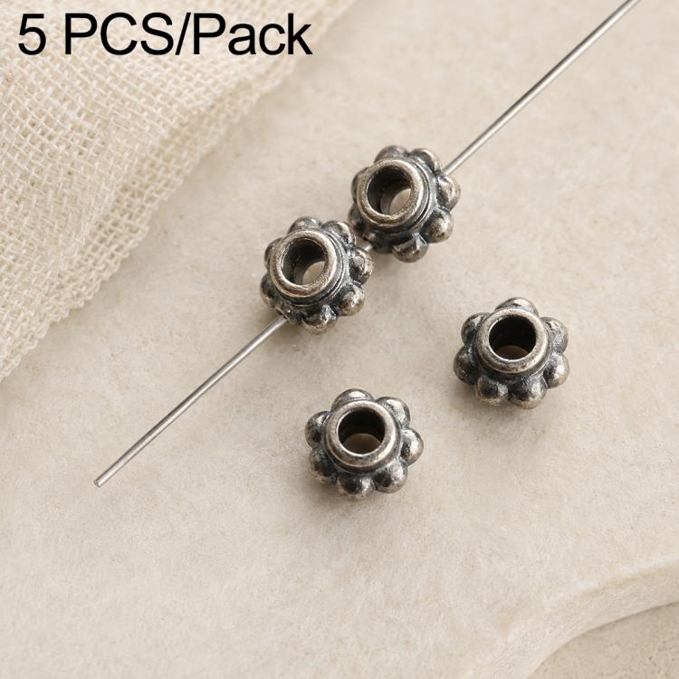 5 PCS/Set Tarnish-Resistant Vintage Silver Spacers and Beads DIY Accessories — Versatile Small Bead