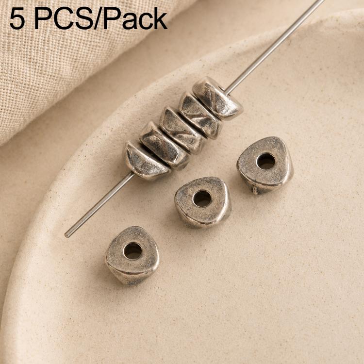 5 PCS/Set Tarnish-Resistant Vintage Silver Spacers and Beads DIY Accessories — Irregular Flat Spacer