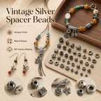 Tarnish-Resistant Vintage Silver Spacers and Beads DIY Accessories — view 2