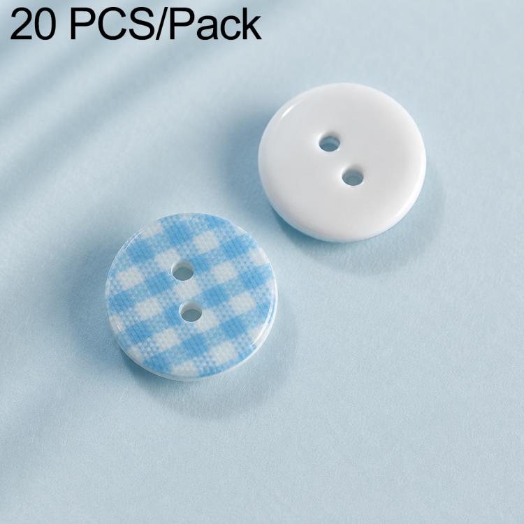20 PCS/Set Colorful Resin Buttons for DIY Bracelets Accessories — Pink Plaid