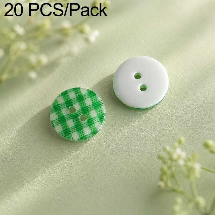20 PCS/Set Colorful Resin Buttons for DIY Bracelets Accessories — Yellow Plaid