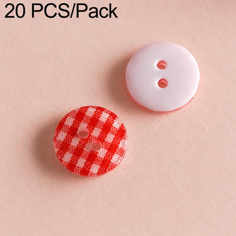 20 PCS/Set Colorful Resin Buttons for DIY Bracelets Accessories — Green Plaid