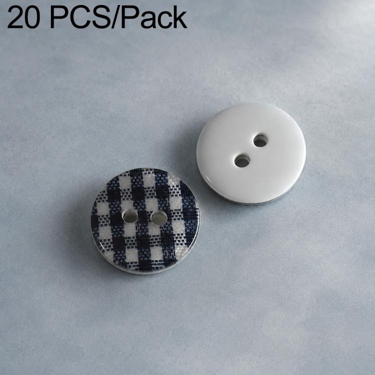 20 PCS/Set Colorful Resin Buttons for DIY Bracelets Accessories — Black Plaid