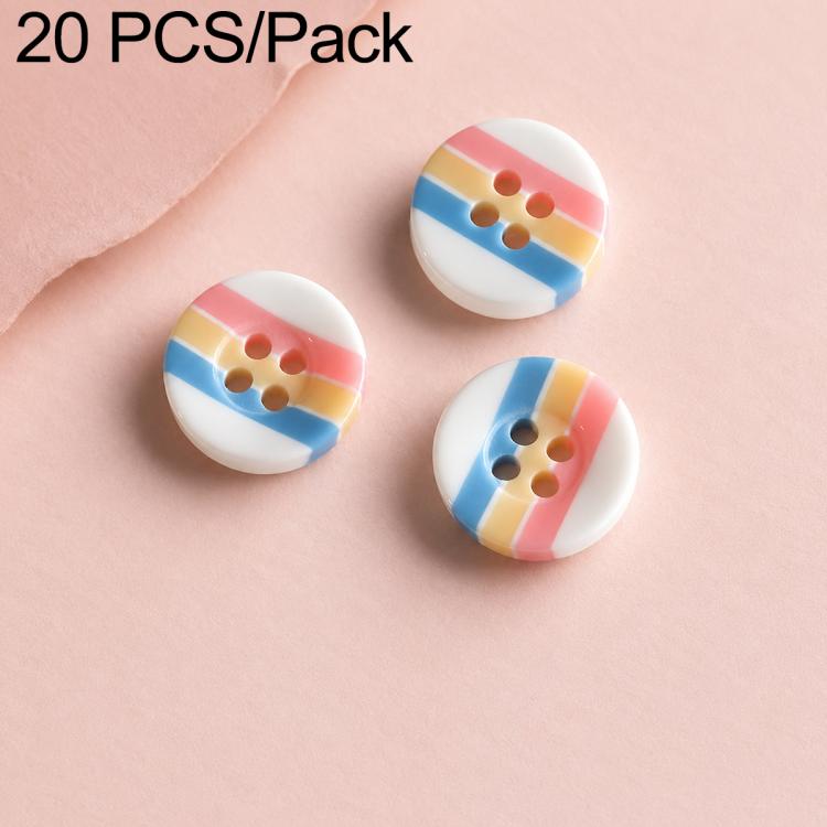 20 PCS/Set Colorful Resin Buttons for DIY Bracelets Accessories — Multicolor Stripes