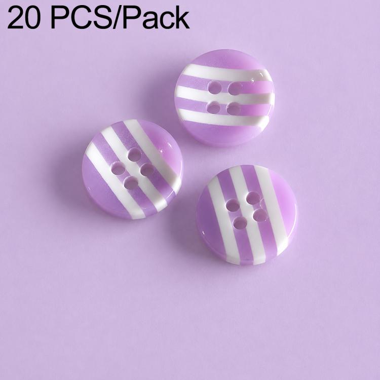 20 PCS/Set Colorful Resin Buttons for DIY Bracelets Accessories — Stripes