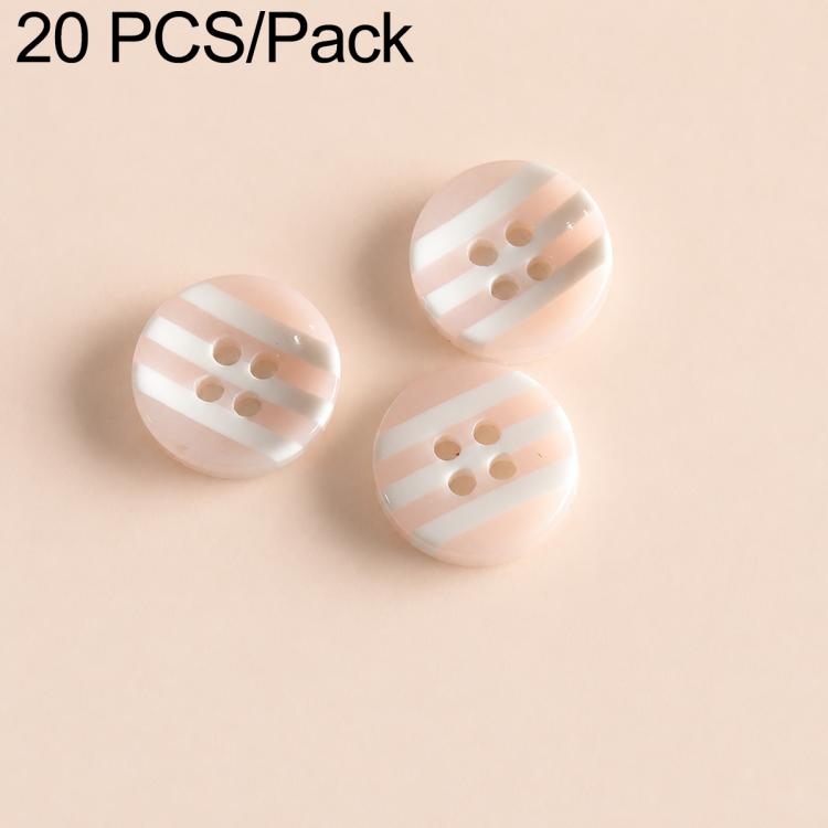 20 PCS/Set Colorful Resin Buttons for DIY Bracelets Accessories — Purple Stripes
