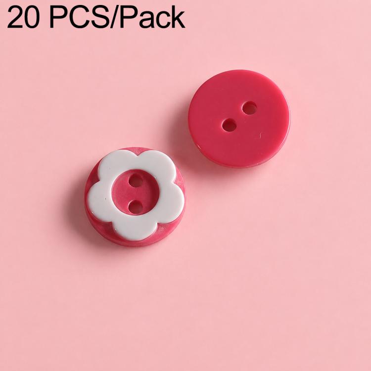 20 PCS/Set Colorful Resin Buttons for DIY Bracelets Accessories — Pink Flowers