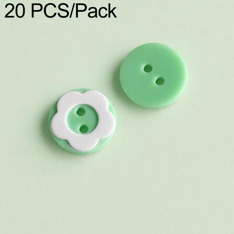 20 PCS/Set Colorful Resin Buttons for DIY Bracelets Accessories — Black Flowers