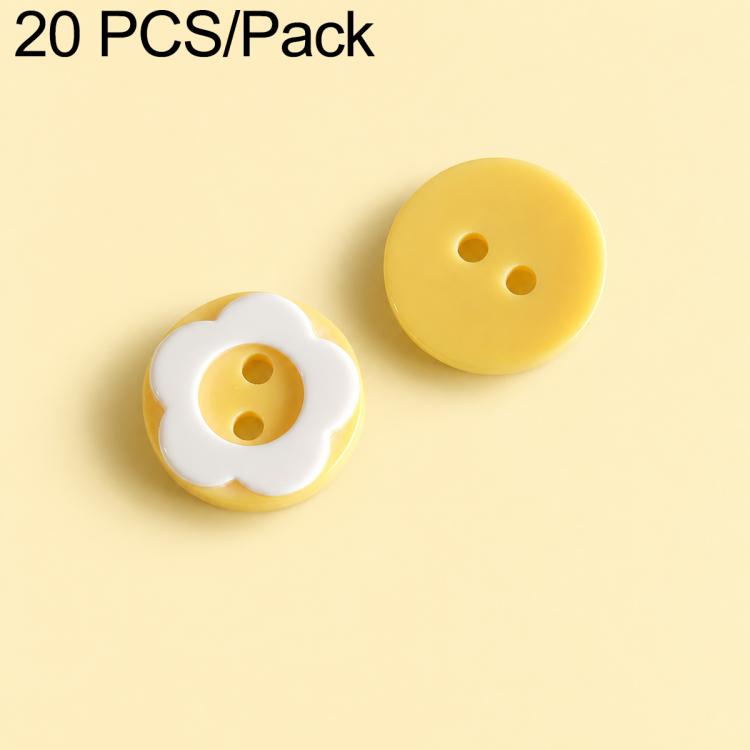20 PCS/Set Colorful Resin Buttons for DIY Bracelets Accessories — Cyan Flowers