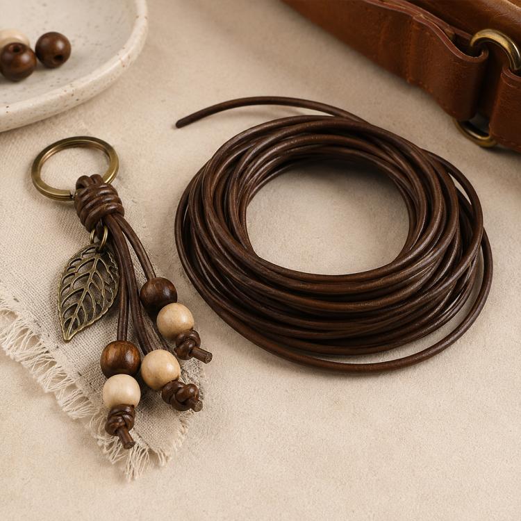 3mm Versatile PU Leather String DIY Accessory Beading Wires — Coffee 1m