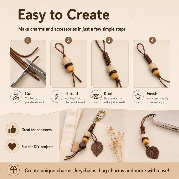3mm Versatile PU Leather String DIY Accessory Beading Wires — view 8