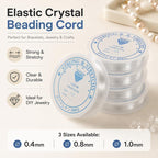 Transparent White Elastic Beading Cord DIY Craft Accessory for Bracelets — 1mm