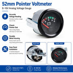 52mm High-precision Pointer-type 8-16V Voltmeter