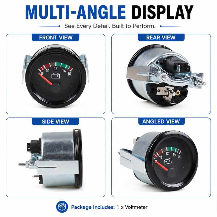 52mm High-precision Pointer-type 8-16V Voltmeter