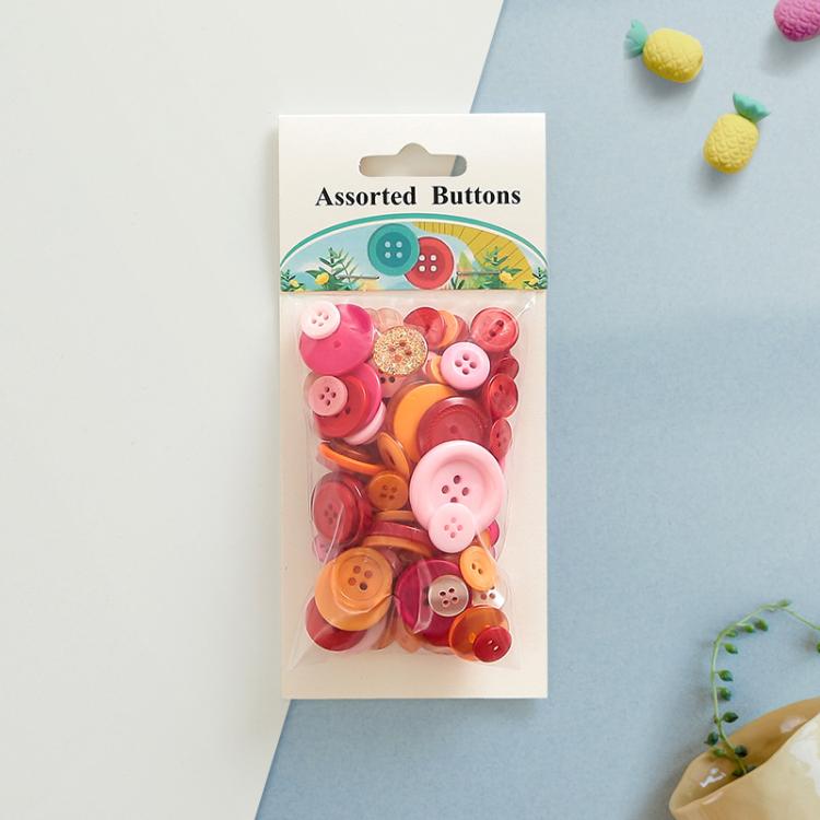 60g/Pack Mixed Sizes Colorful Round Resin Buttons DIY Craft Kit for Children, 100-200Pieces/Pack — White