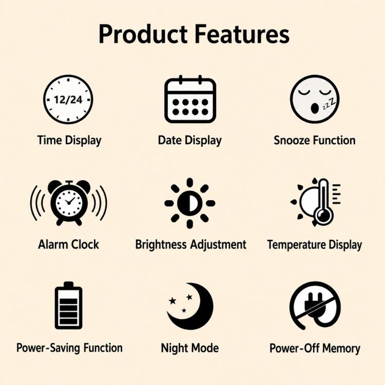 DS-5821L Multifunctional Bamboo Texture Smart LED Digital Display Electronic Alarm Clock — view 8