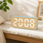 DS-5821L Multifunctional Bamboo Texture Smart LED Digital Display Electronic Alarm Clock — view 12