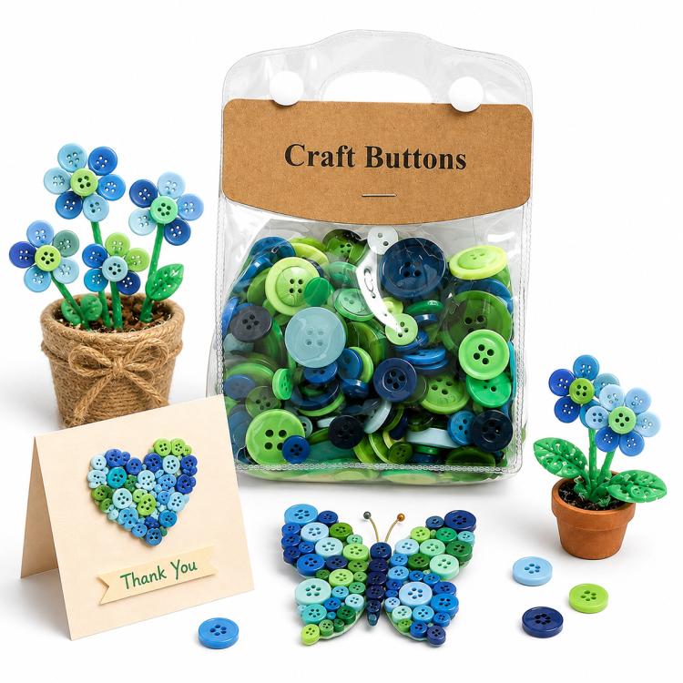 175g/Pack Mixed Sizes Colorful Round Resin Buttons DIY Craft Kit, 250-400 Pieces/Pack — Warm Tones