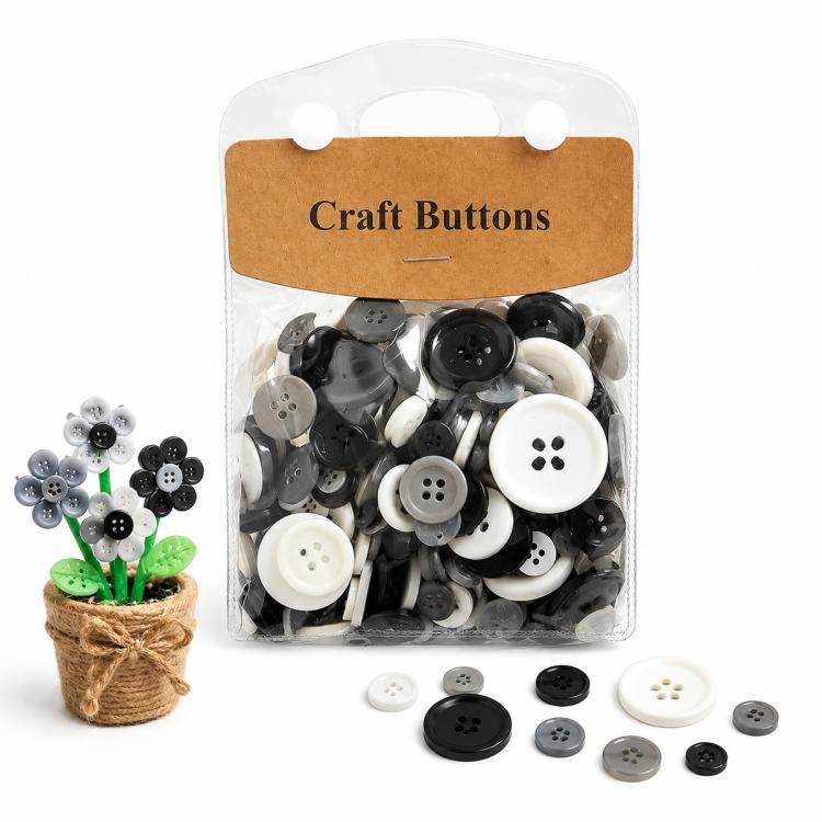 175g/Pack Mixed Sizes Colorful Round Resin Buttons DIY Craft Kit, 250-400 Pieces/Pack — Halloween
