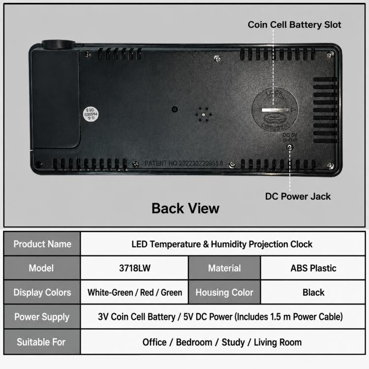 DS-3718LW Multifunctional Creative LED Screen Projection Display Electronic Clock — view 8