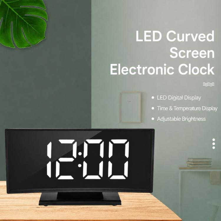 DS-3621L-2 Multifunctional LED Curved Screen Display Electronic Digital Clock — Green