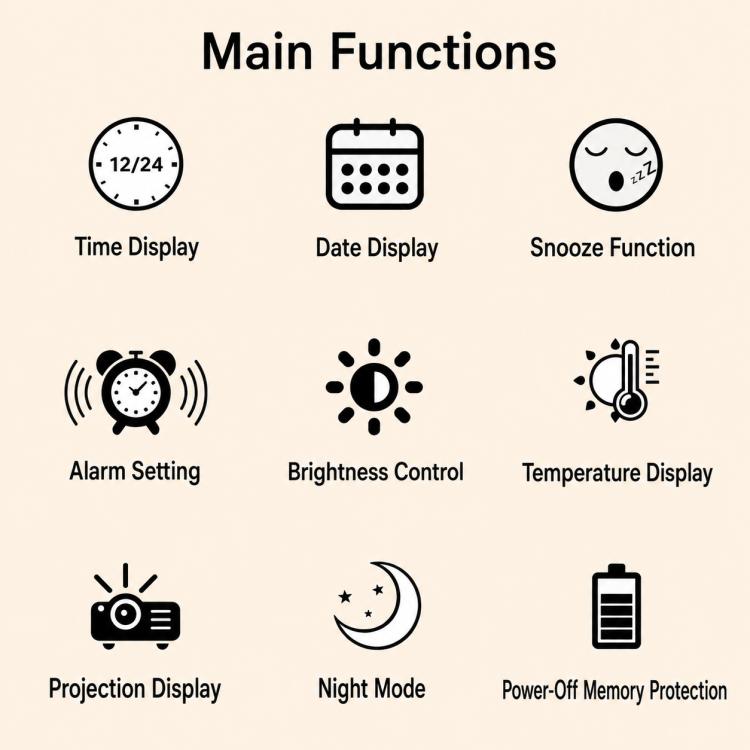 DS-5822LP Creative Bamboo Texture LED Screen Dual Projection Display Electronic Digital Clock — view 3