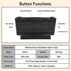 DS-5822LP Creative Bamboo Texture LED Screen Dual Projection Display Electronic Digital Clock — view 5