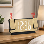 DS-5822LP Creative Bamboo Texture LED Screen Dual Projection Display Electronic Digital Clock — view 7