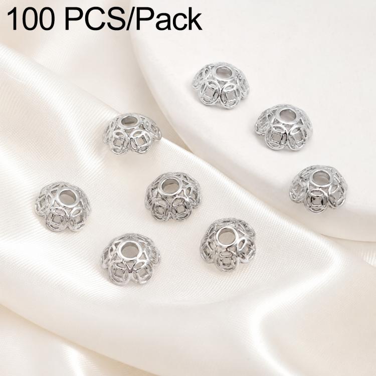 100 PCS/Pack Gold Filled Hollow Flower Bead Caps Spacers for DIY Jewelry Making — view 11