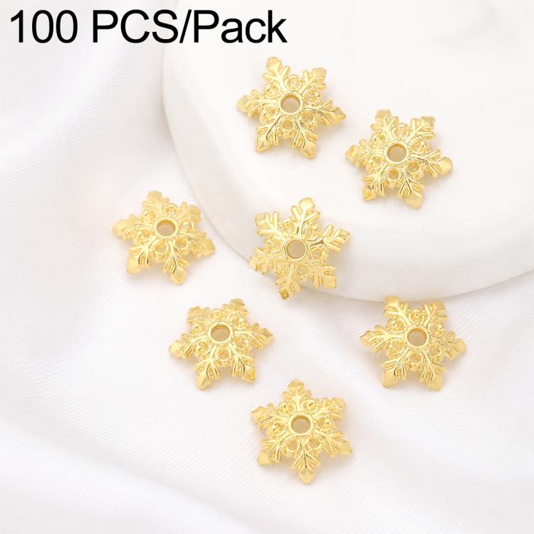 100 PCS/Pack Gold Filled Hollow Flower Bead Caps Spacers for DIY Jewelry Making