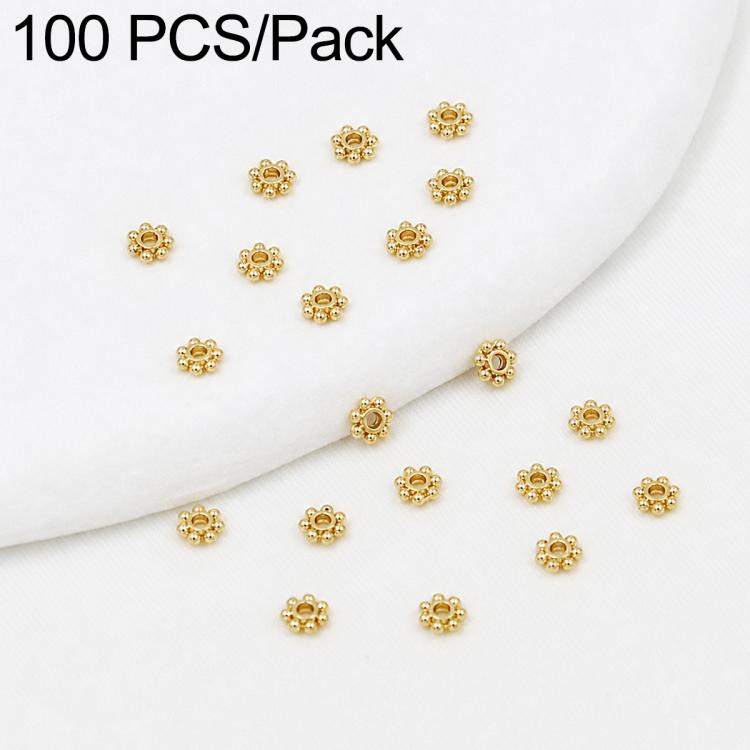 100 PCS/Pack Gold Filled Snowflake Bead Caps Spacers for DIY Jewelry Making