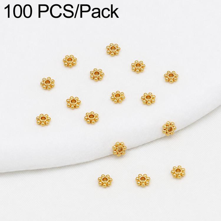 100 PCS/Pack Gold Filled Snowflake Bead Caps Spacers for DIY Jewelry Making — Gear Snowflake 6mm