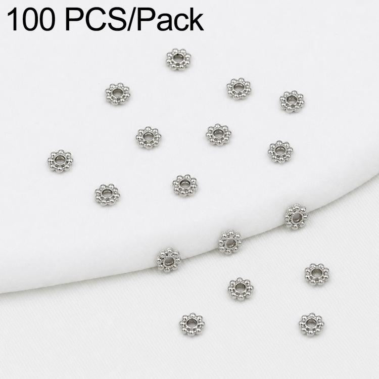 100 PCS/Pack Gold Filled Snowflake Bead Caps Spacers for DIY Jewelry Making — White Gold