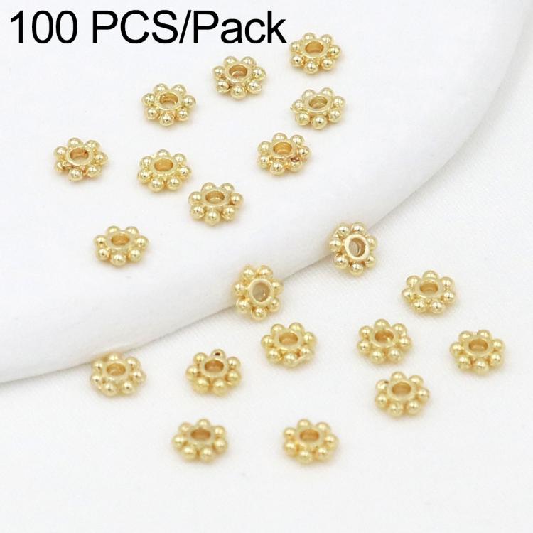 100 PCS/Pack Gold Filled Snowflake Bead Caps Spacers for DIY Jewelry Making — Gear Snowflake 5mm