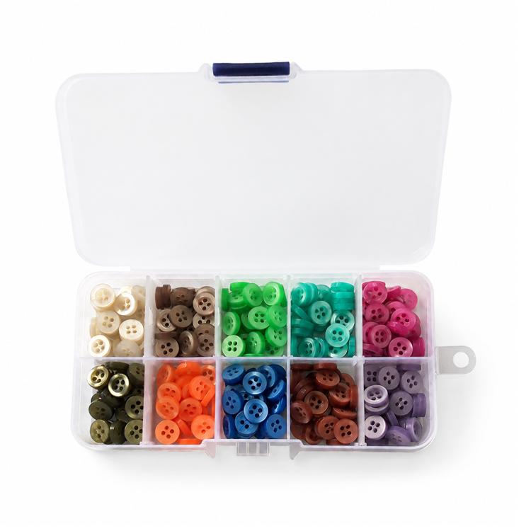 Mixed Color Round Resin Four-hole Buttons DIY Craft Kit — 0.9cm Pearlescent Narrow-rim 150 PCS