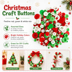 300g/Pack Mixed Sizes Christmas Round Resin Buttons DIY Craft Kit for Children, 600-700 Pieces/Pack — view 3