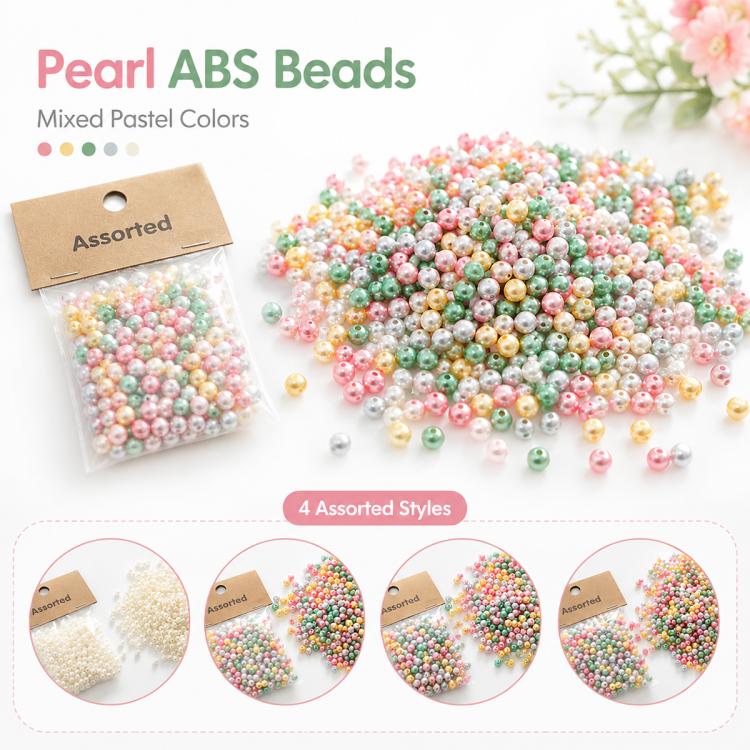 100 PCS/Pack Colored ABS Plastic Beads DIY Bracelets Accessories — 8mm Colorful