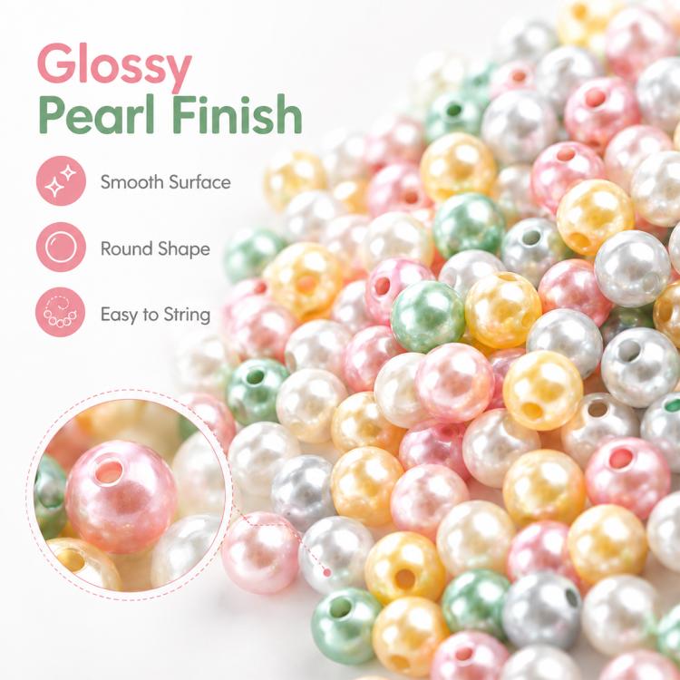100 PCS/Pack Colored ABS Plastic Beads DIY Bracelets Accessories — view 6