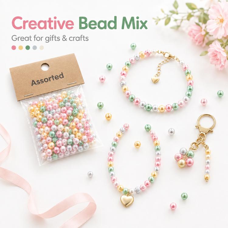 100 PCS/Pack Colored ABS Plastic Beads DIY Bracelets Accessories — view 10