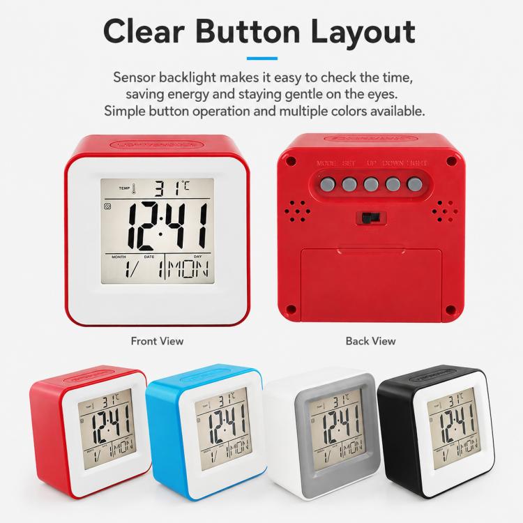 DS-3632 Multifunctional Desktop Voice Control Small Square Alarm Clock — view 10