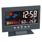 DS-8082TS LCD Multifunctional Voice-Controlled Backlit Weather Display Electronic Clock