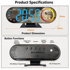 DS-3827LW Desktop Colorful Light LED Digital Display Mirror Electronic Clock — view 9
