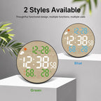 DS-5853L Multifunctional Wall Clock, LED Round Bamboo Pattern Weather Display Electronic Clock — view 4