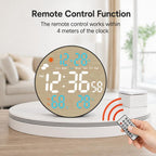 DS-5853L Multifunctional Wall Clock, LED Round Bamboo Pattern Weather Display Electronic Clock — view 5