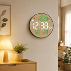 DS-5853L Multifunctional Wall Clock, LED Round Bamboo Pattern Weather Display Electronic Clock — view 10