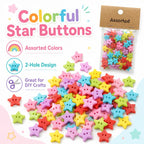 50 PCS/Pack 1.5cm Mixed Color Star Resin Buttons DIY Craft Kit for Children — view 2