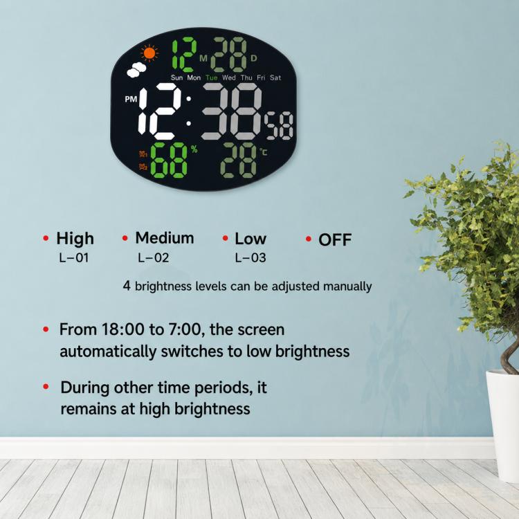 DS-3816L Multifunctional LED Digital Large Screen Weather Display Electronic Clock with Remote Control — view 7
