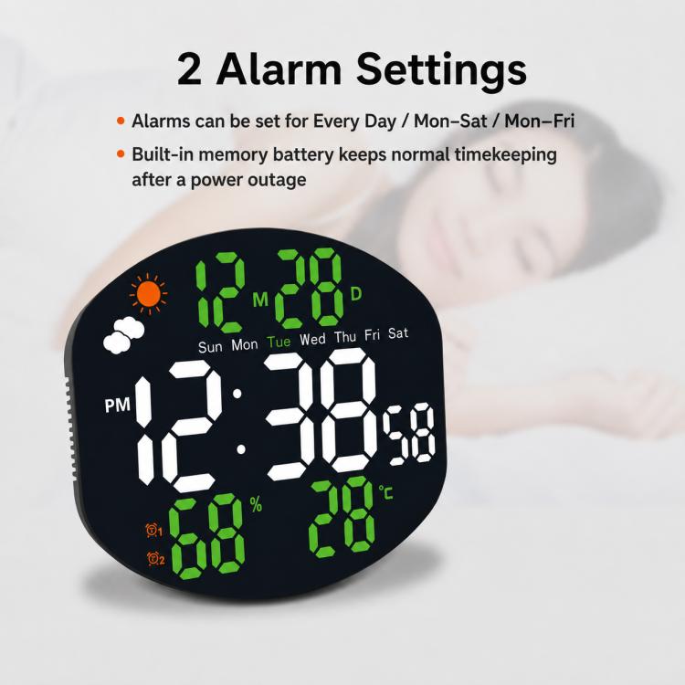 DS-3816L Multifunctional LED Digital Large Screen Weather Display Electronic Clock with Remote Control — view 9