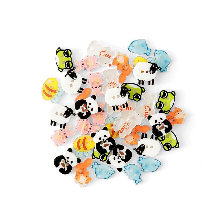 8 PCS/Pack Colorful Animal-shaped Design Resin Buttons — view 2