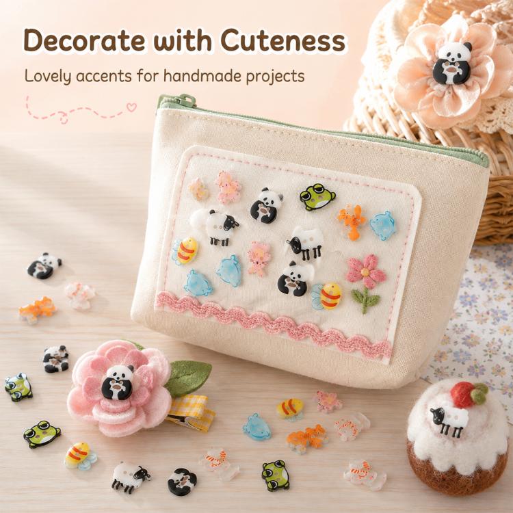 8 PCS/Pack Colorful Animal-shaped Design Resin Buttons — view 5
